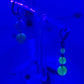 Asymmetrical Uranium Glass UV Glow Earrings