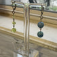 Asymmetrical Uranium Glass UV Glow Earrings