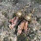 Mummified Opossum Paw Earrings