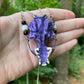 Metallic Violet Mink Skull Necklace