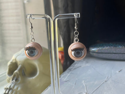 Creepy Blinking Doll Eye Earrings